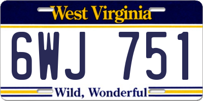 WV license plate 6WJ751