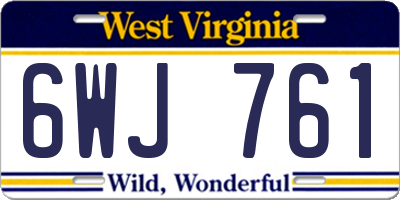 WV license plate 6WJ761
