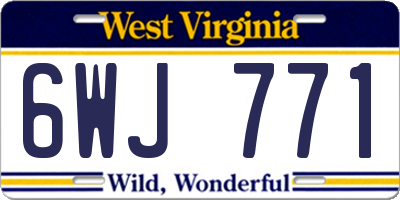 WV license plate 6WJ771