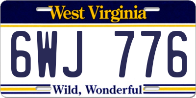 WV license plate 6WJ776