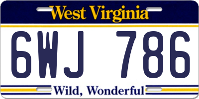 WV license plate 6WJ786