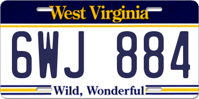 WV license plate 6WJ884