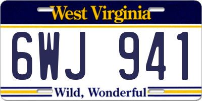 WV license plate 6WJ941