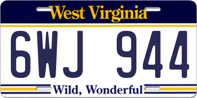 WV license plate 6WJ944