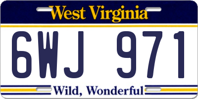 WV license plate 6WJ971