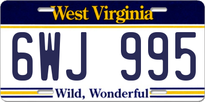 WV license plate 6WJ995
