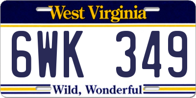 WV license plate 6WK349