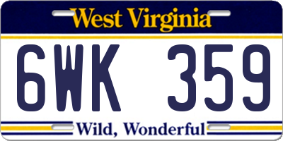 WV license plate 6WK359