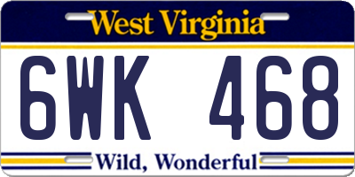 WV license plate 6WK468