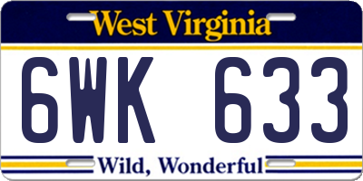 WV license plate 6WK633