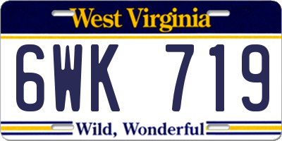 WV license plate 6WK719