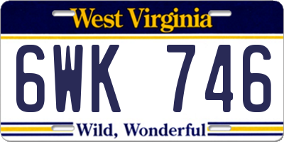 WV license plate 6WK746