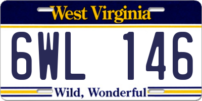 WV license plate 6WL146