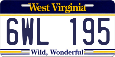 WV license plate 6WL195