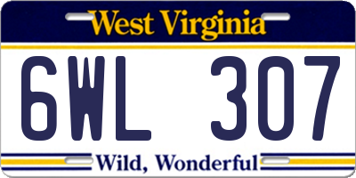 WV license plate 6WL307