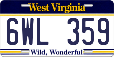 WV license plate 6WL359
