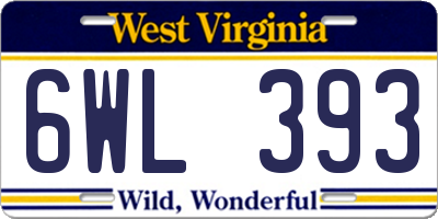 WV license plate 6WL393