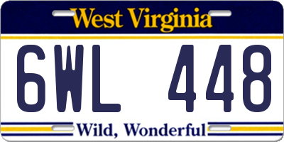 WV license plate 6WL448