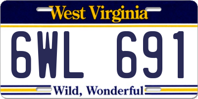 WV license plate 6WL691