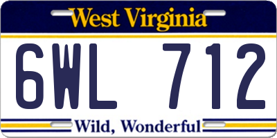 WV license plate 6WL712