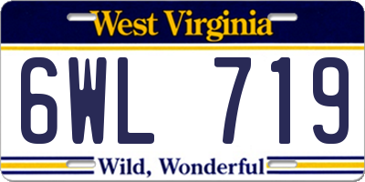 WV license plate 6WL719