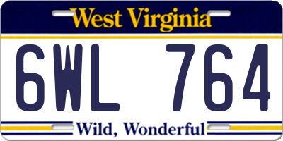 WV license plate 6WL764
