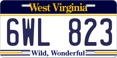 WV license plate 6WL823
