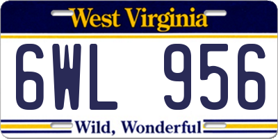 WV license plate 6WL956