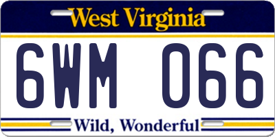 WV license plate 6WM066