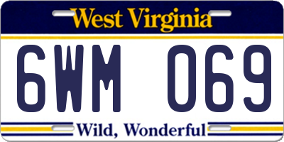 WV license plate 6WM069