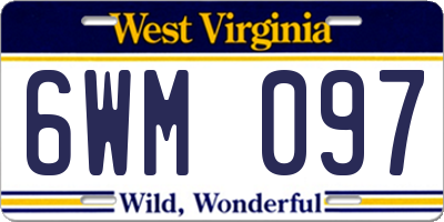 WV license plate 6WM097