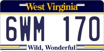 WV license plate 6WM170