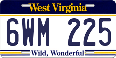 WV license plate 6WM225