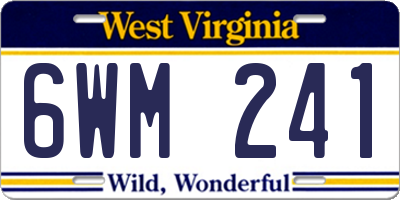 WV license plate 6WM241