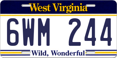 WV license plate 6WM244