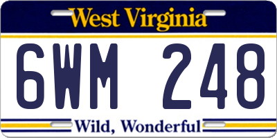 WV license plate 6WM248