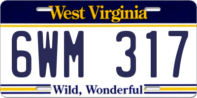 WV license plate 6WM317