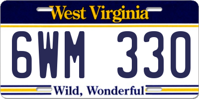 WV license plate 6WM330