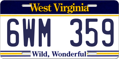 WV license plate 6WM359