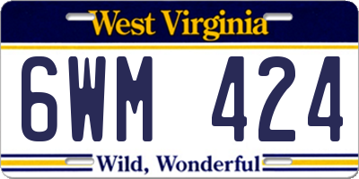 WV license plate 6WM424