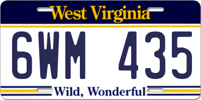 WV license plate 6WM435