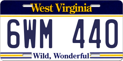 WV license plate 6WM440