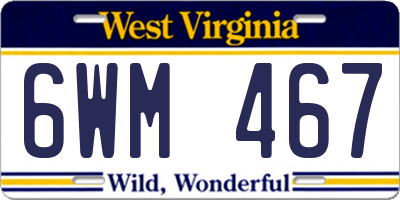 WV license plate 6WM467