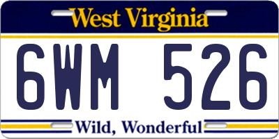 WV license plate 6WM526