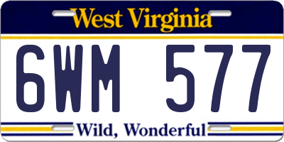 WV license plate 6WM577