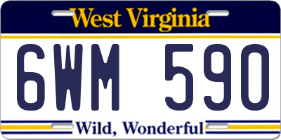 WV license plate 6WM590