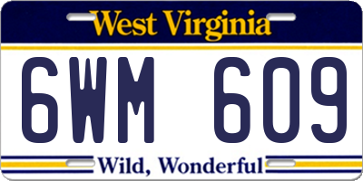 WV license plate 6WM609