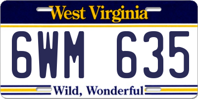 WV license plate 6WM635