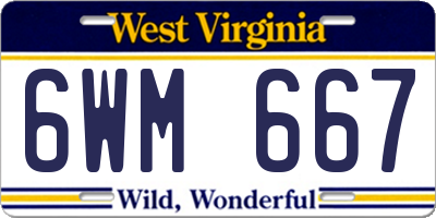 WV license plate 6WM667