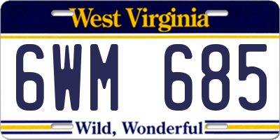 WV license plate 6WM685